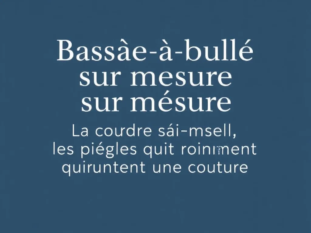 Bâche à bulle sur mesure : la coudre soi-même, les pièges qui ruinent une couture