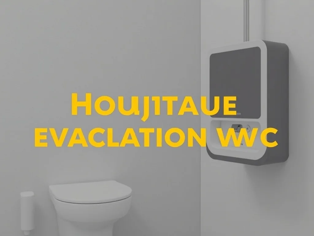 Ouvrier vérifiant la hauteur d'évacuation du WC avec un mètre ruban