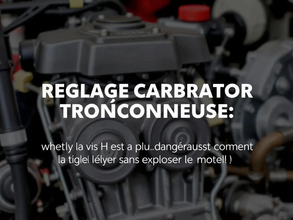 Réglage carburateur tronçonneuse : pourquoi la vis H est la plus dangereuse (et comment la régler sans exploser le moteur)
